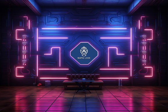 Download Neon Tech Board Logo Mockup - Tech Collection