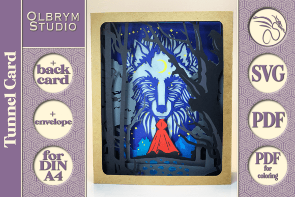 Download Red Riding Hood 3D Tunnel Card SVG - 3d tunnel Collection