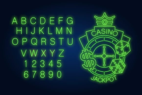 Download Casino Jackpot Neon Sign. Glowing Neon B - Neon sign Collection