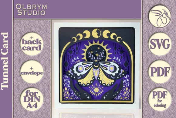 Download Celestial Butterfly 3D Tunnel Card SVG - 3d tunnel Collection