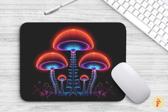 Download Mouse Pad Neon Light Effect Mushrooms - Neon light effect Collection