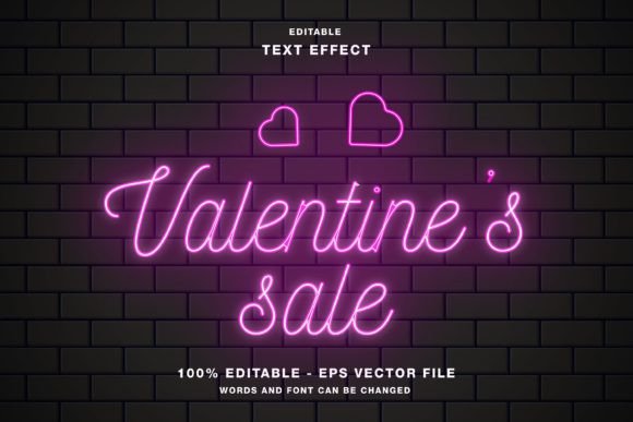 Download Valentine's Sale Neon Text Effect - Premium Bundle