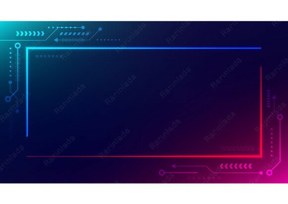 Download Futuristic Tech Cyber Tech Neon Border - Tech Collection