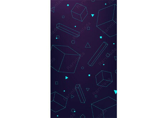 Download Neon Blue 3d Cubes High Tech Background - Tech Collection