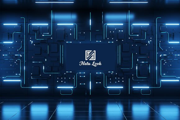 Download Blue Tech Board Logo Mockup - Tech Collection