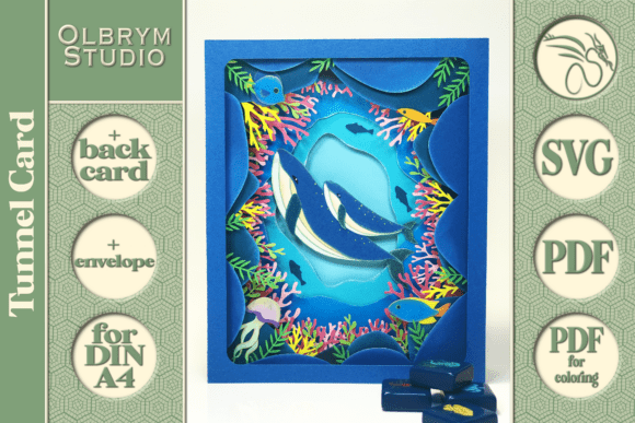 Download Whales 3D Tunnel Card - 3d tunnel Collection