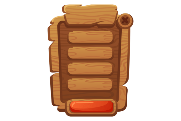 Download Game Menu Frame in Wooden Board Cartoon - Premium Resources