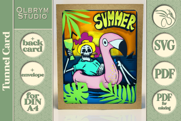 Download Skeleton Vacation 3D Tunnel Card SVG - 3d tunnel Collection