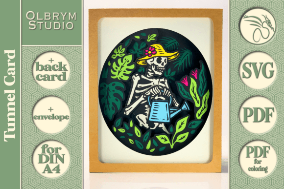 Download Skeleton Garden 3D Tunnel Card SVG - 3d tunnel Collection