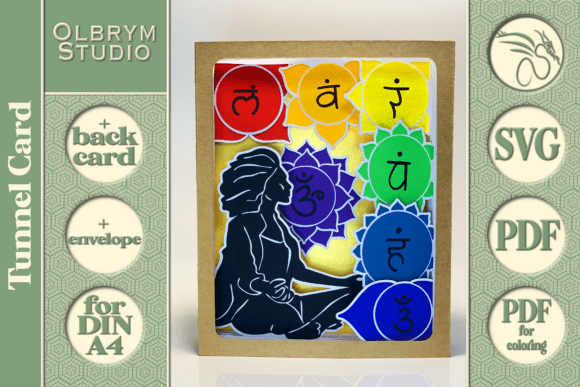 Download Yoga Chakras 3D Tunnel Card SVG - 3d tunnel Collection